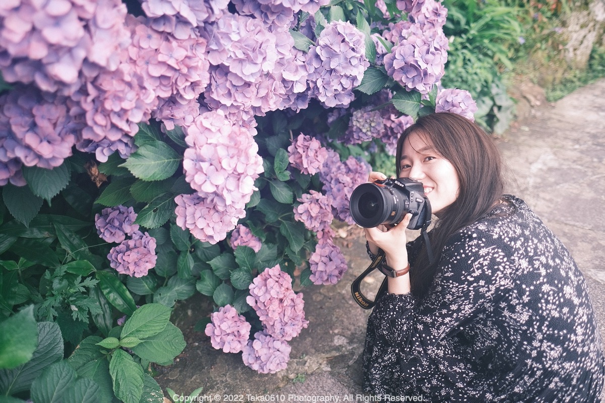 X-pro3で撮影したあじさいポートレート写真がとてもエモかった!